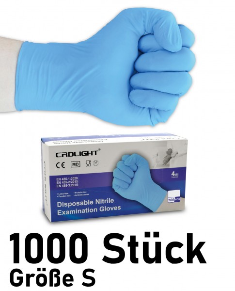 1000 Stück - Nitril Einweghandschuhe - blau - Größe S