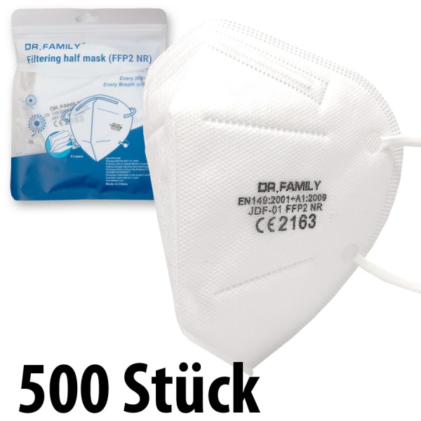 500 Stück FFP2 Atemschutz Masken 5-lagig mit CE-Zulassung - Dr. Family