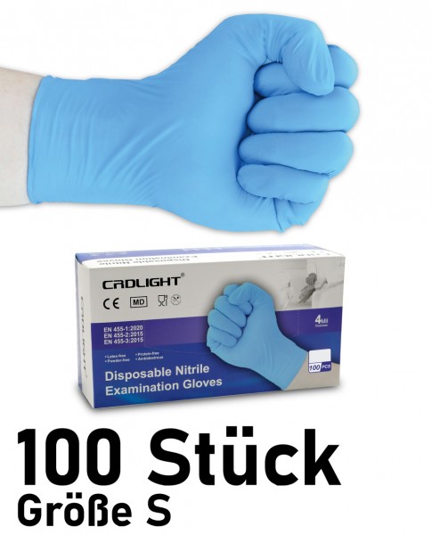 100 Stück - Nitril Einweghandschuhe - blau - Größe S